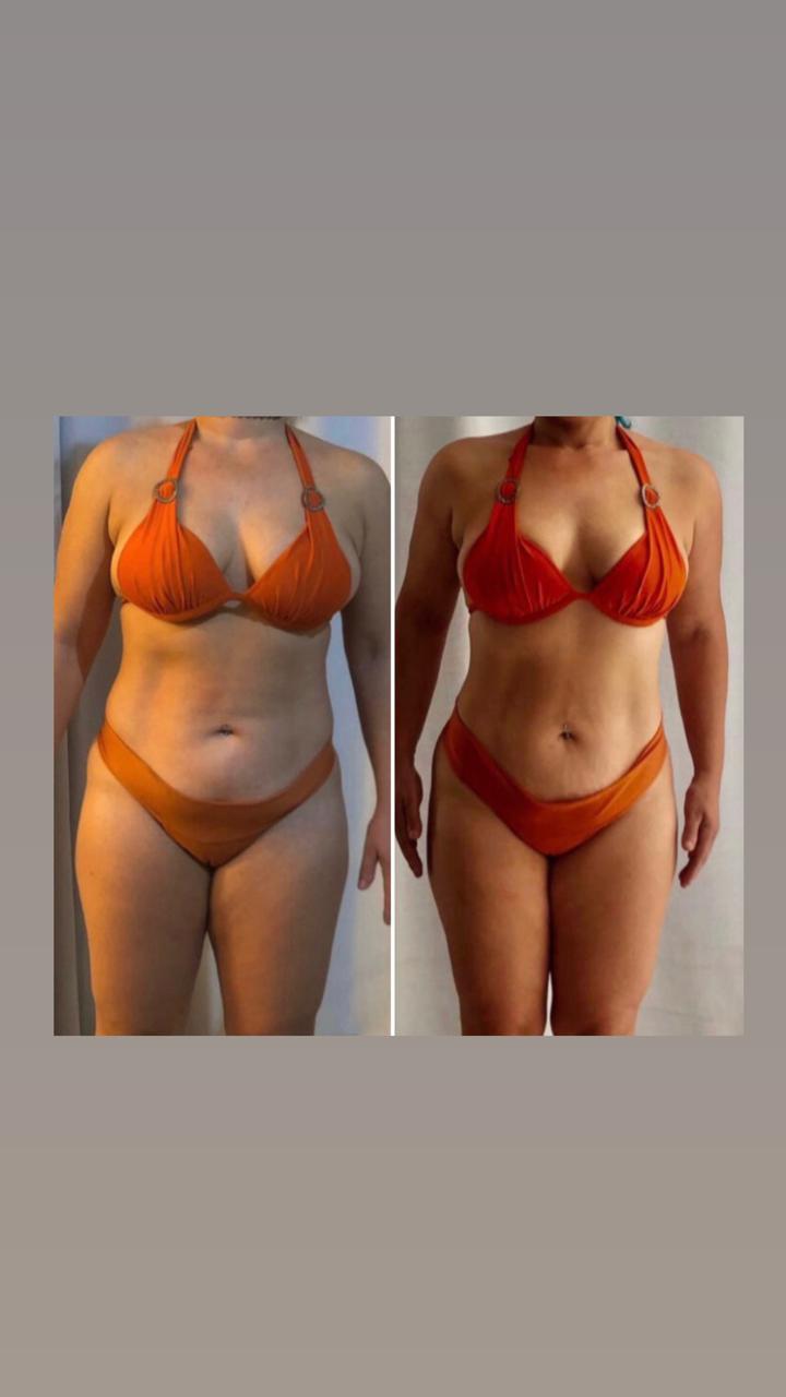 Antes e depois - consultoria fitness online Fabi Felintro